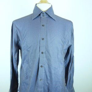 CAFE COTON blue long sleeve micro check shirt L cotton